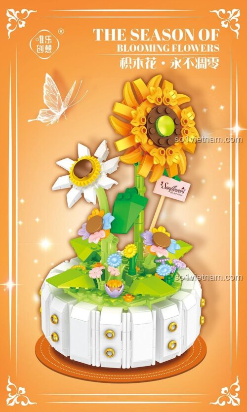 Hộp sản phẩm bộ lắp ghép hoa hướng dương 唯乐创想 2142