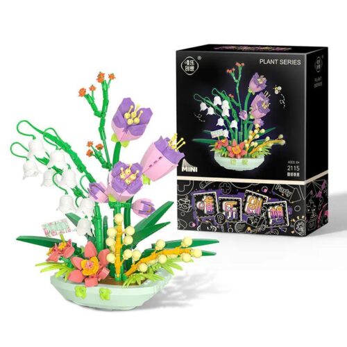 bộ đồ chơi Bình hoa Tulip và Linh Lan Wele Creative 2115, mô hình trang trí độc đáo, cho con gái 6 tuổi, giá tốt