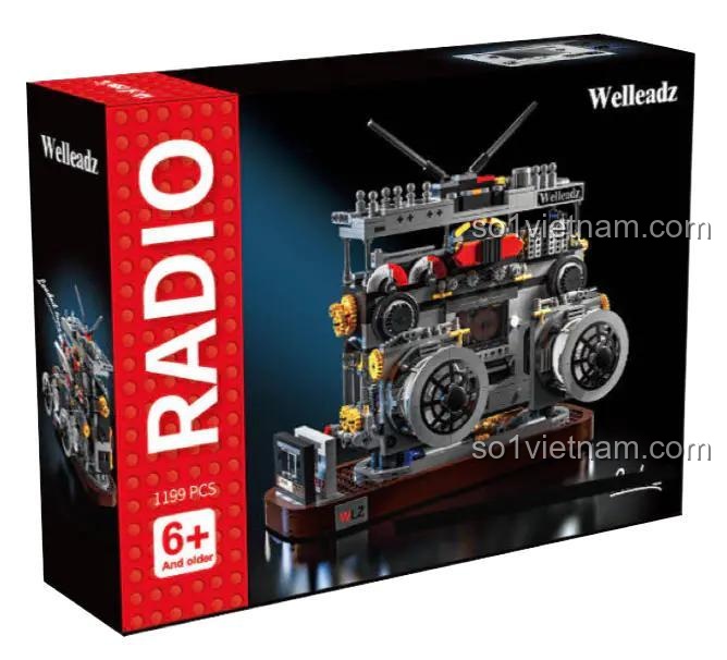 Hộp sản phẩm Radio Cổ Điển Welleadz 2118 nhìn từ cạnh