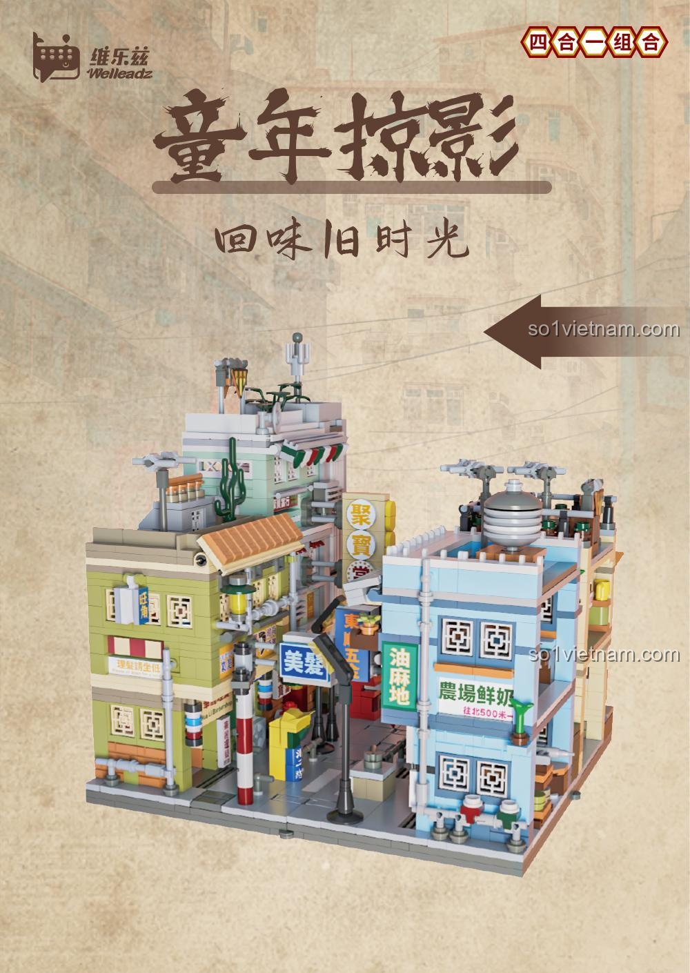 Bộ lắp ghép Welleadz 6101, 6102, 6103, 6104 - Mô hình phố cổ