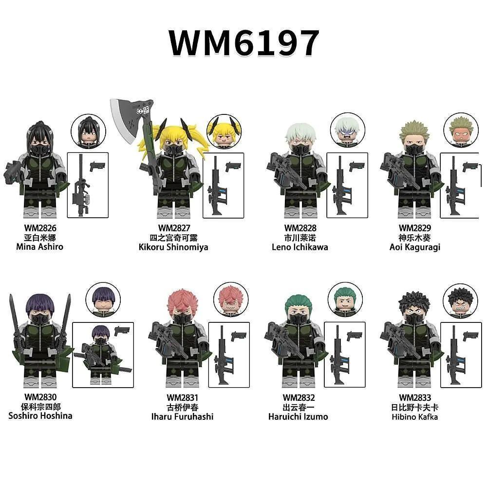 Bộ đồ chơi WM6197 Bộ 8 Minifigures Kaiju No. 8 giá tốt cho bé trai 6 tuổi, đồ chơi mô hình Nhân vật Kaiju No. 8 chất lượng cao.