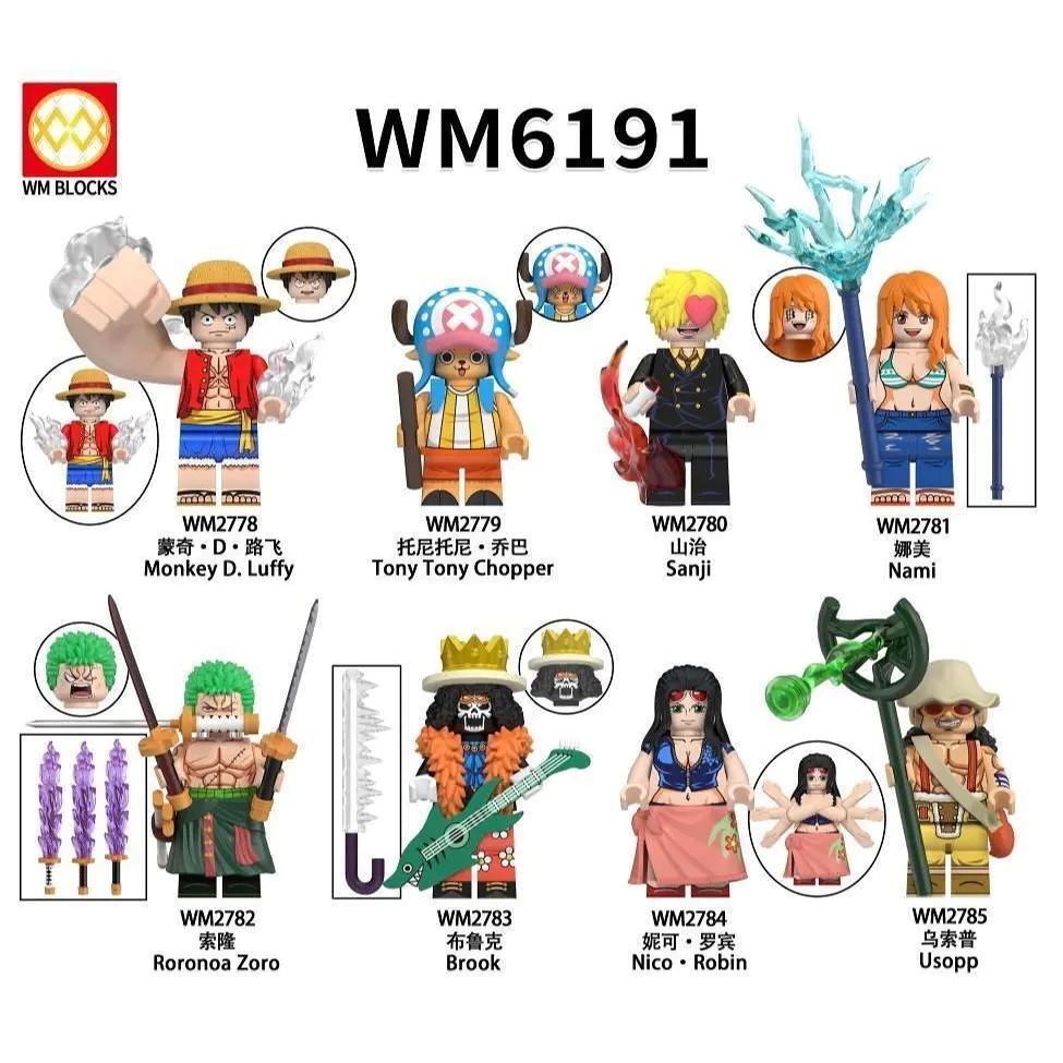 Bộ Lắp Ghép Nhân Vật One Piece WM6191 - 8 Nhân Vật Kinh Điển, figure Monkey D. Luffy, figure Tony Tony Chopper, figure Sanji, figure Nami, figure Roronoa Zoro, figure Brook, figure Nico Robin, figure Usopp, đồ chơi lắp ghép cho bé trai 6 tuổi, đồ chơi lắp ghép cho bé gái, giá tốt