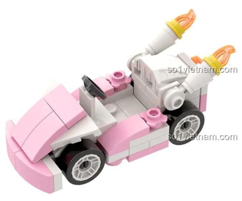 Đồ chơi mô hình Xe Kart Công chúa Peach MOC1219, bộ lắp ghép Xe đua Công chúa Peach WM giá rẻ cho bé gái