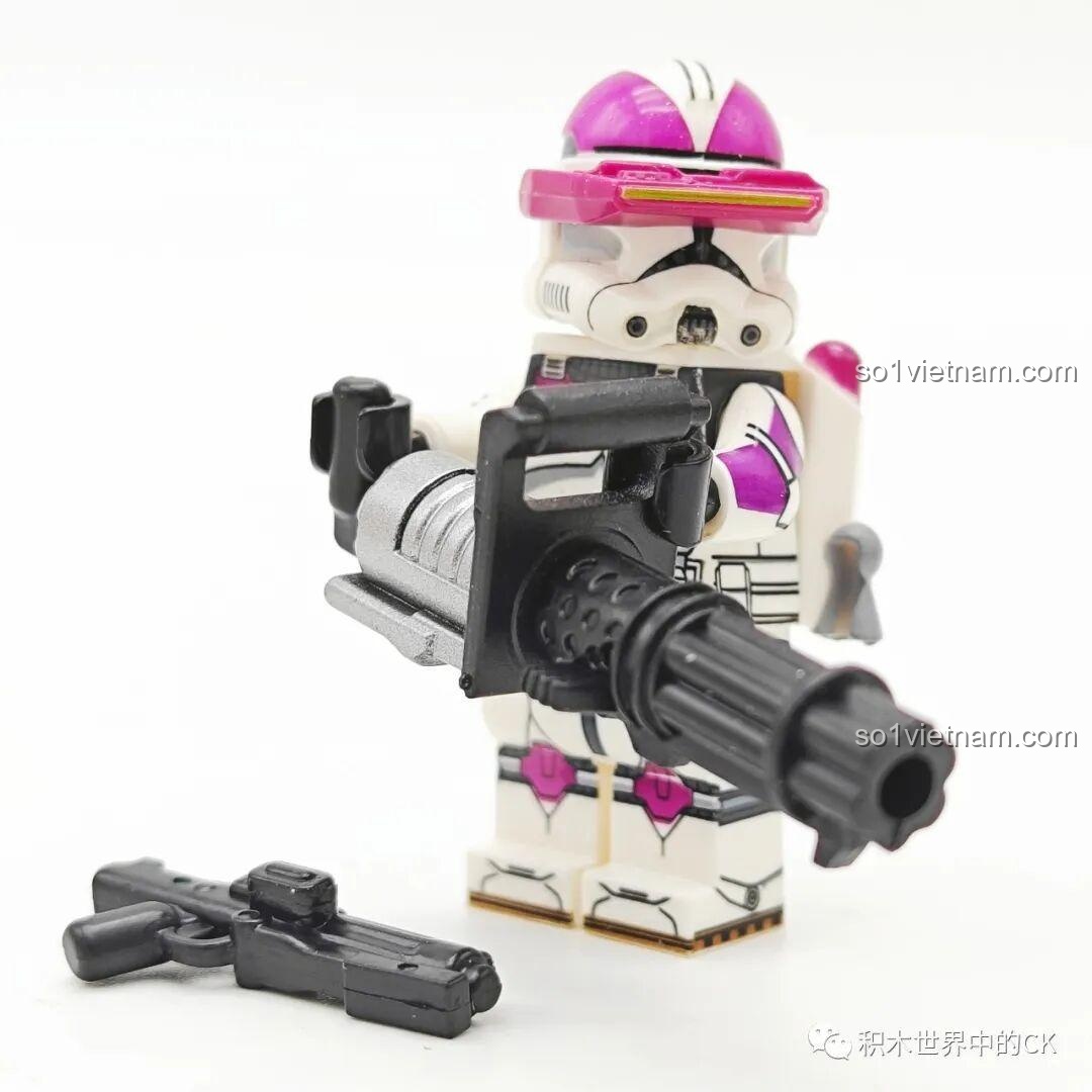 Ảnh review WM2251 Nova Corps Marine Team 4 từ phía sau, bộ lắp ghép Lính Clone Quân Đoàn Nova, đồ chơi mô hình Nhân vật Star Wars WM, cho bé trai 6 tuổi