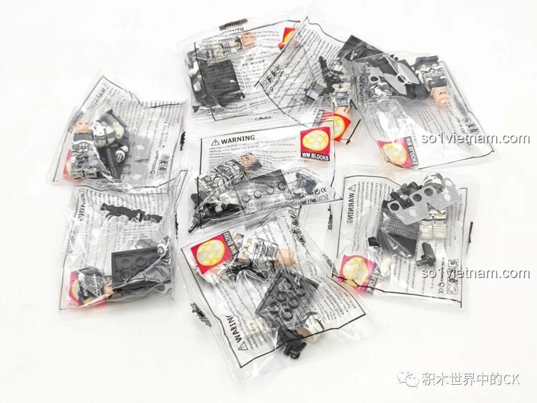 Bộ lắp ghép Minifigure Lính Clone Wolfpack WM6128, các mảnh ghép riêng lẻ trong bao bì, đồ chơi mô hình cho bé trai 6 tuổi