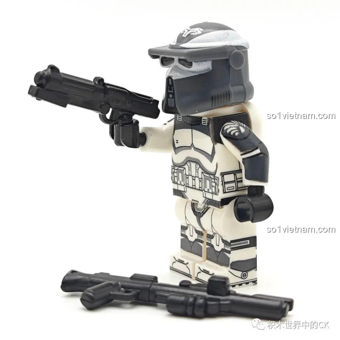 Bộ lắp ghép Minifigure Lính Clone Wolfpack WM, Wolfpack AT-RT Driver WM2261 với súng trường, đồ chơi mô hình chất lượng cao