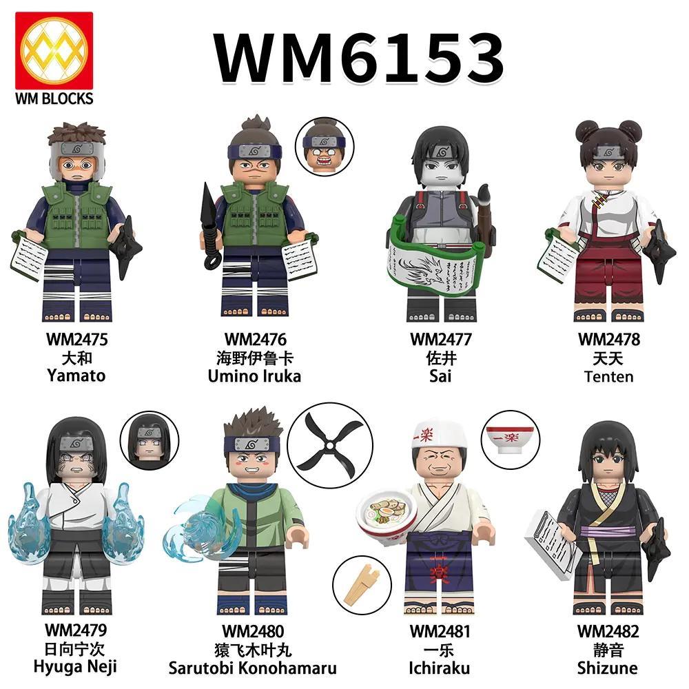 Bộ 8 minifigure Naruto WM6153, bao gồm Yamato, Umino Iruka, Sai, Tenten, Hyuga Neji, Sarutobi Konohamaru, Ichiraku, Shizune. Đồ chơi mô hình nhân vật anime Naruto, phù hợp cho bé trai và bé gái 6 tuổi. Giá tốt, chất lượng cao, món quà ý nghĩa.