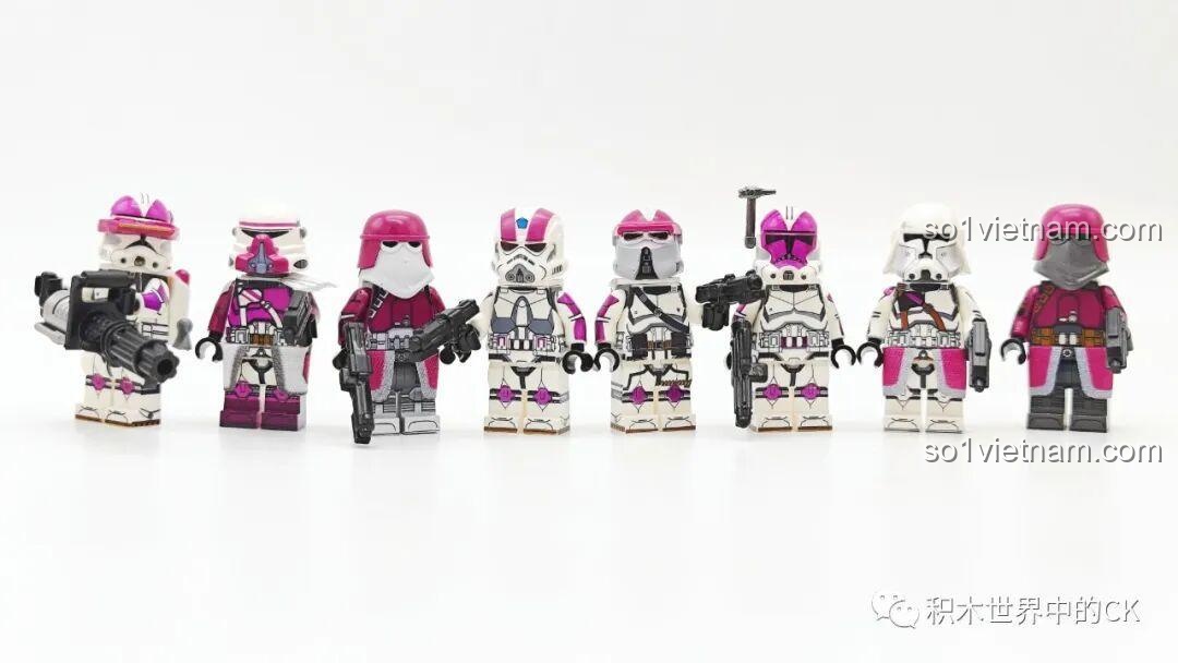 Toàn bộ 8 minifigures WM6127 Quân đoàn Nova Corps thứ 21 sẵn sàng cho mọi cuộc phiêu lưu, một bộ đồ chơi Star Wars đáng sưu tầm.