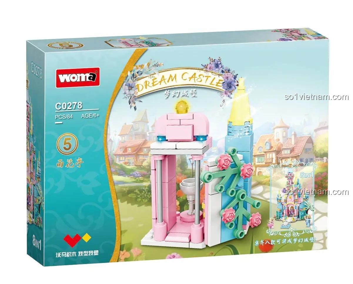 Hộp sản phẩm mẫu 5 của bộ đồ chơi Lâu đài Mộng Mơ Woma C0278