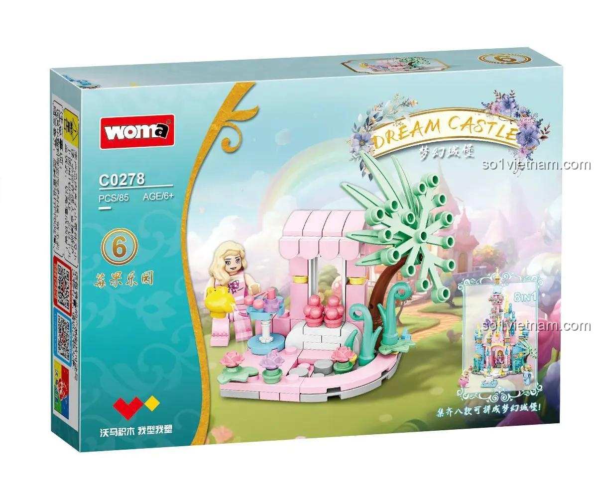 Hộp sản phẩm mẫu 6 của bộ đồ chơi Lâu đài Mộng Mơ Woma C0278