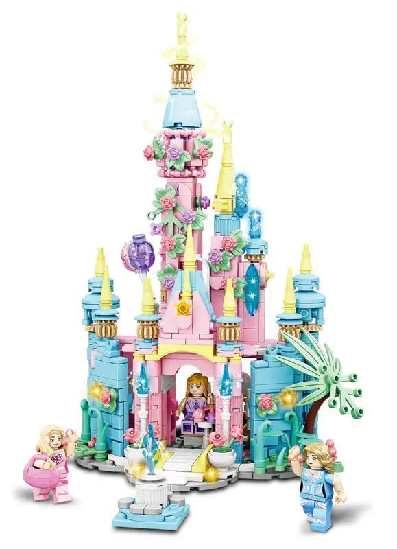 Bộ đồ chơi Lâu đài mộng mơ Woma C0278 8 trong 1, mô hình lâu đài cổ tích cho bé gái 6 tuổi, đồ chơi lắp ráp sáng tạo