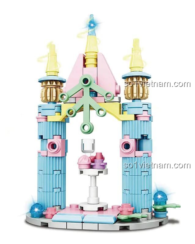 Mô hình Lâu đài Mộng Mơ Woma C0278, mẫu lắp 1, đồ chơi lắp ráp cho bé gái
