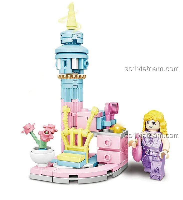 Mô hình Lâu đài Mộng Mơ Woma C0278, mẫu lắp 2, đồ chơi lắp ráp cho bé gái