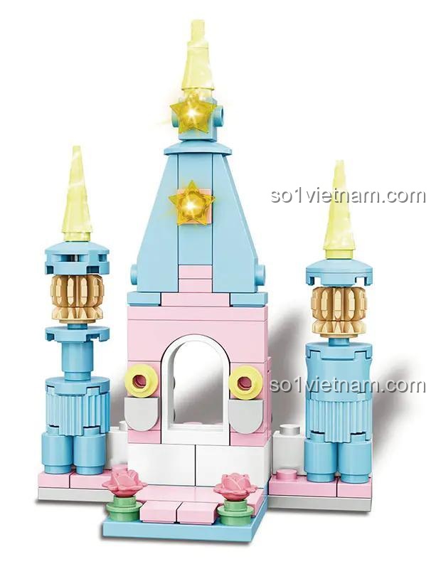 Mô hình Lâu đài Mộng Mơ Woma C0278, mẫu lắp 4, đồ chơi lắp ráp cho bé gái