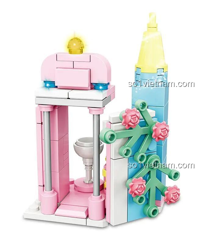 Mô hình Lâu đài Mộng Mơ Woma C0278, mẫu lắp 5, đồ chơi lắp ráp cho bé gái