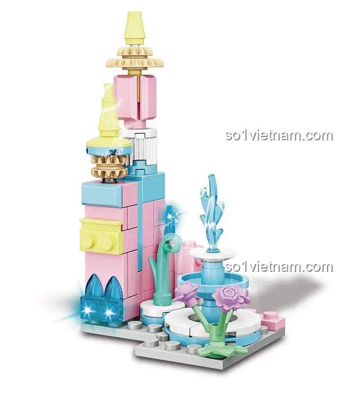 Mô hình Lâu đài Mộng Mơ Woma C0278, mẫu lắp 7, đồ chơi lắp ráp cho bé gái