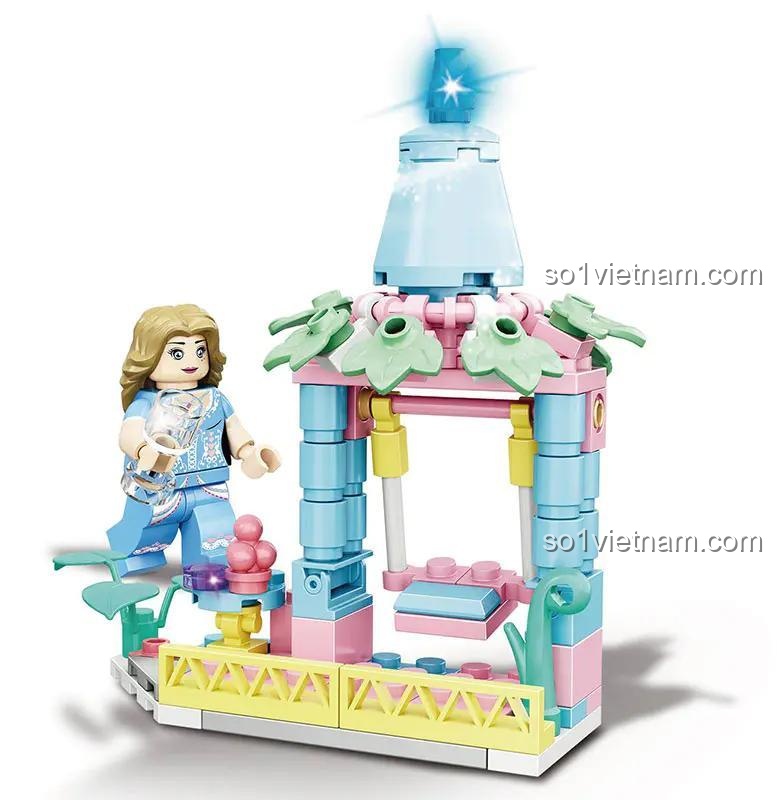 Mô hình Lâu đài Mộng Mơ Woma C0278, mẫu lắp 8, đồ chơi lắp ráp cho bé gái