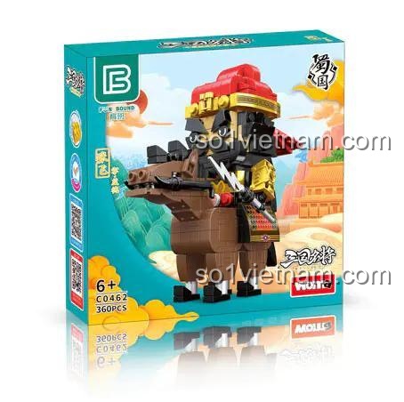 Hộp sản phẩm bộ lắp ghép Trương Phi WOMA C0462, đồ chơi xếp hình tướng lĩnh Tam Quốc, 360 mảnh, cho bé 6 tuổi