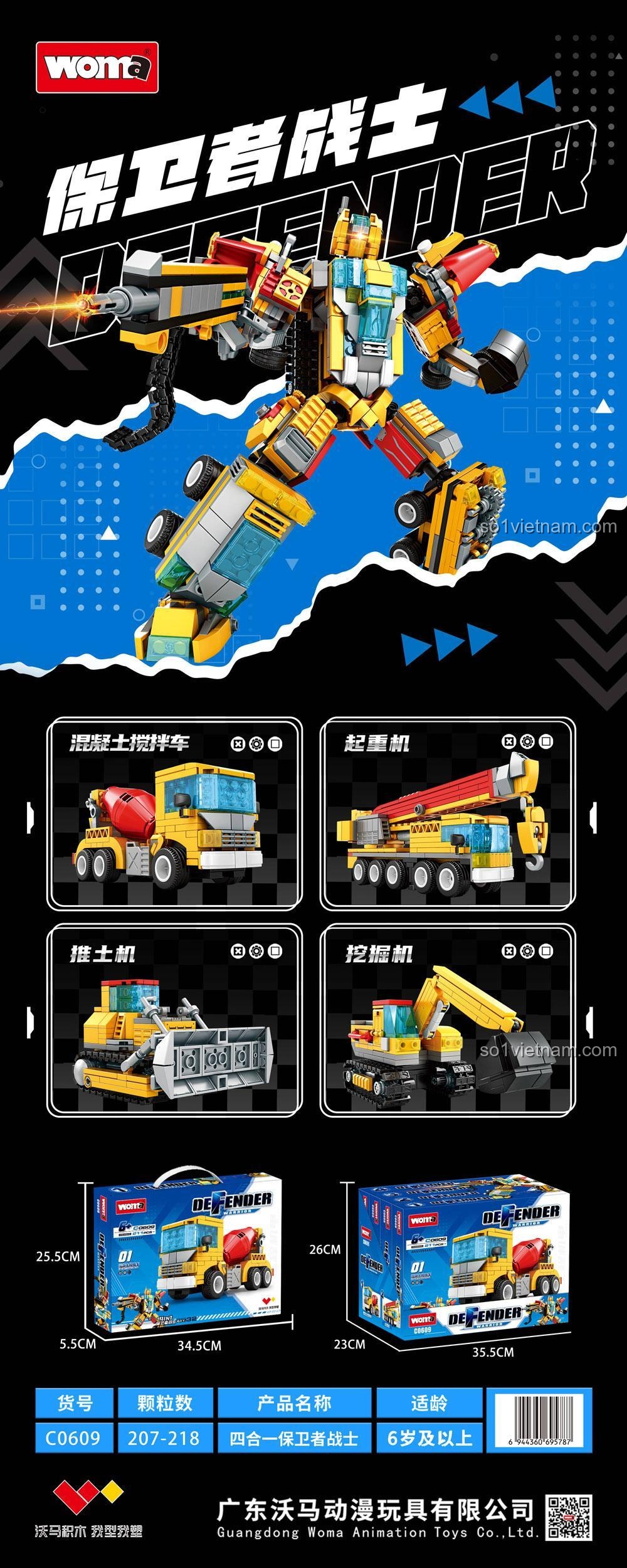 Các mẫu lắp được từ Woma C0609 Robot Defender