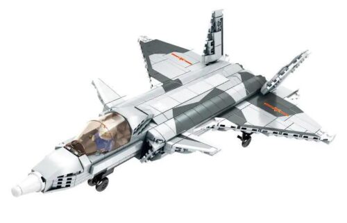 Máy bay chiến đấu tàng hình J-20 Vàng Kim C0635 WOMA, mô hình máy bay quân sự cho bé trai 6 tuổi, 753 chi tiết, có giá đỡ
