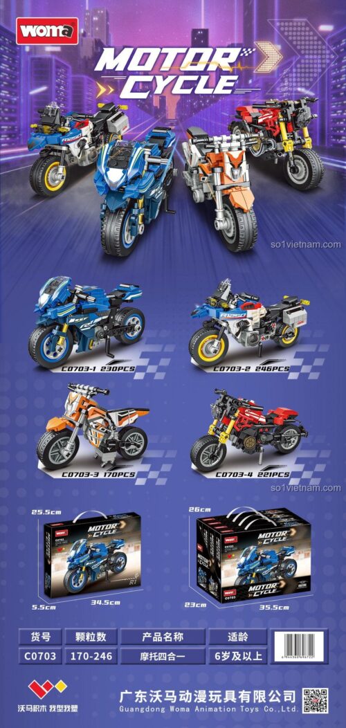 Các mẫu xe máy lắp ráp từ bộ WOMA C0703