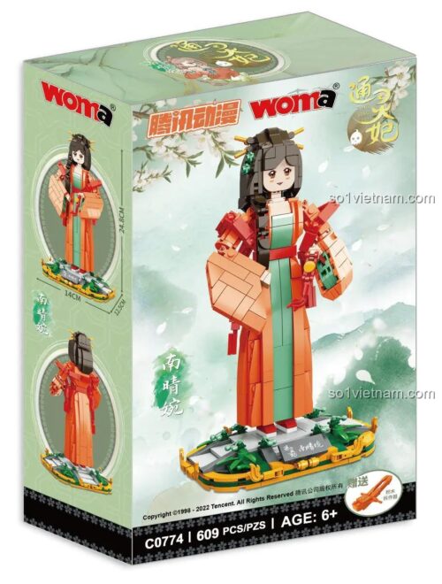 Hộp đồ chơi mô hình WOMA C0774 Nam Tình Uyển từ Thông Linh Phi, 609 mảnh, quà tặng sáng tạo cho con gái.