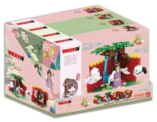 Hộp sản phẩm WOMA C0775 Bộ lắp ghép "Thông Linh Phi" với hình ảnh các mô hình nhân vật và cảnh quan, độ tuổi khuyến nghị 6+, 568 mảnh ghép