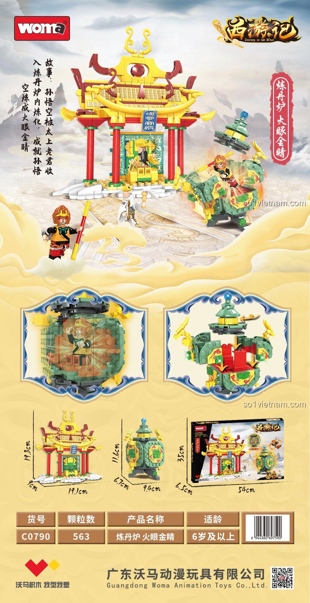 Chi tiết bộ lắp ghép Lò Luyện Đan Tây Du Ký WOMA C0790