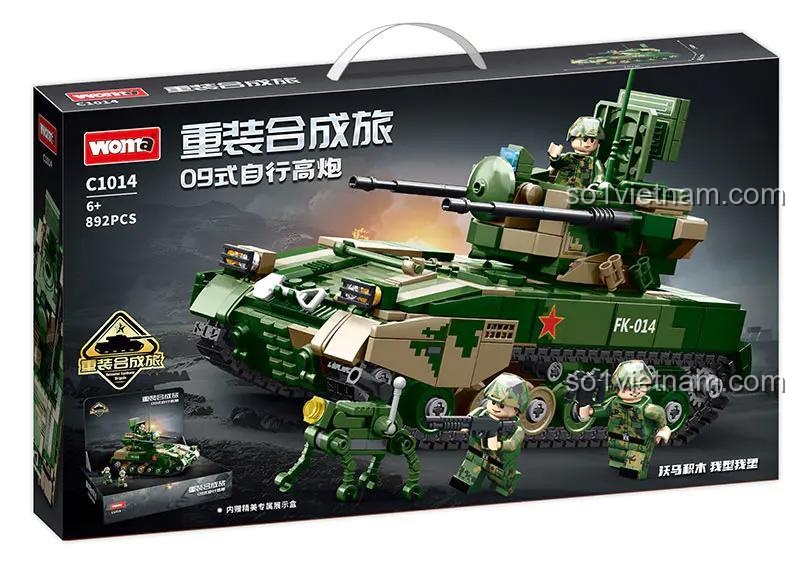 Hộp Đựng WOMA C1014 Xe Tăng Tự Hành 09式 Bộ Lắp Ráp 892 Mảnh Cho Bé Trai 6 Tuổi
