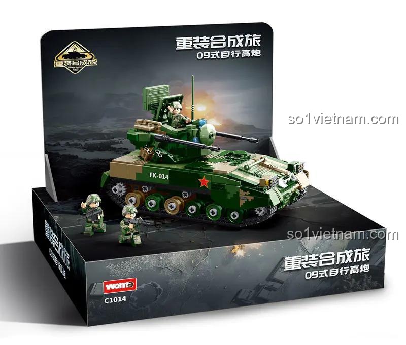 WOMA C1014 Xe Tăng Tự Hành 09式 Mô Hình Lắp Ráp 892 Mảnh Cho Bé Trai 6 Tuổi