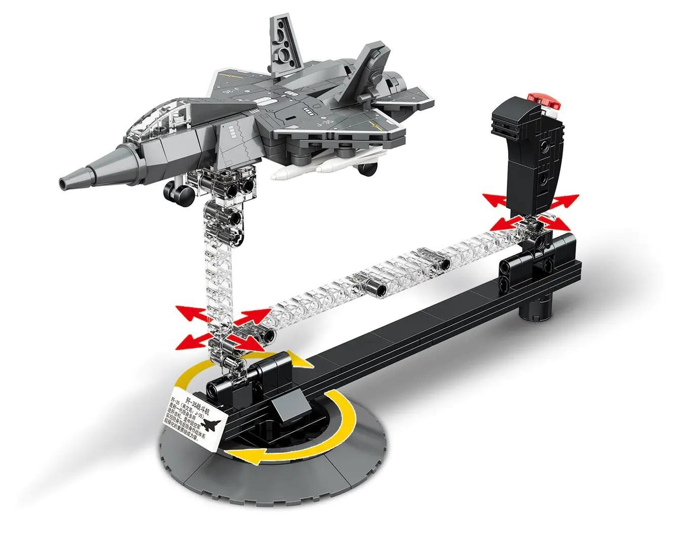 Hộp bộ lắp ráp tiêm kích tàng hình J-35 WOMA C1053, 238 chi tiết, quà tặng cho bé trai mê máy bay quân sự