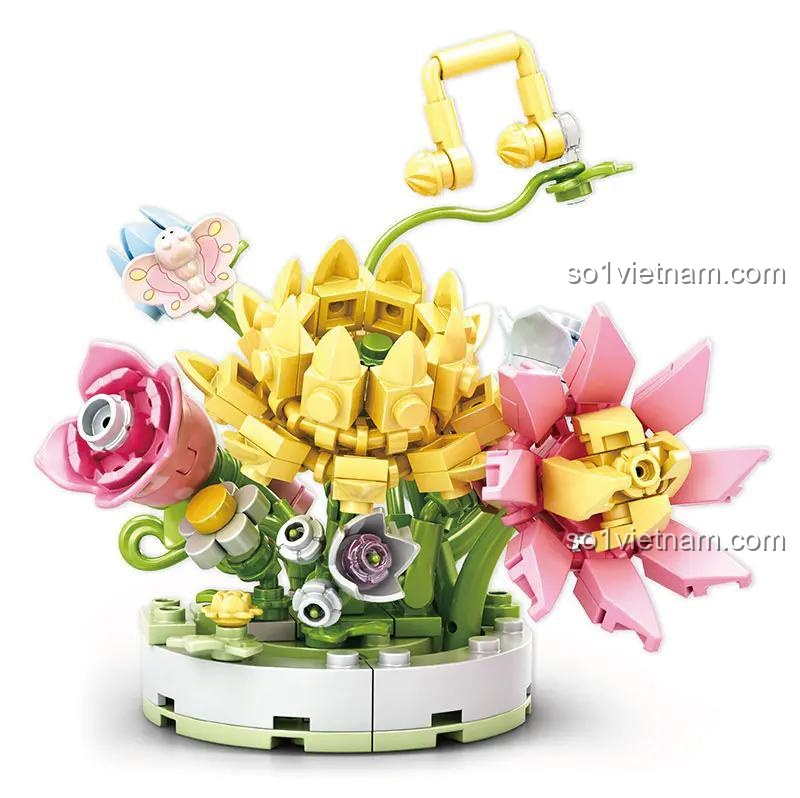 Mô hình hoa cỏ bốn mùa WOMA C2001 lắp ghép sáng tạo