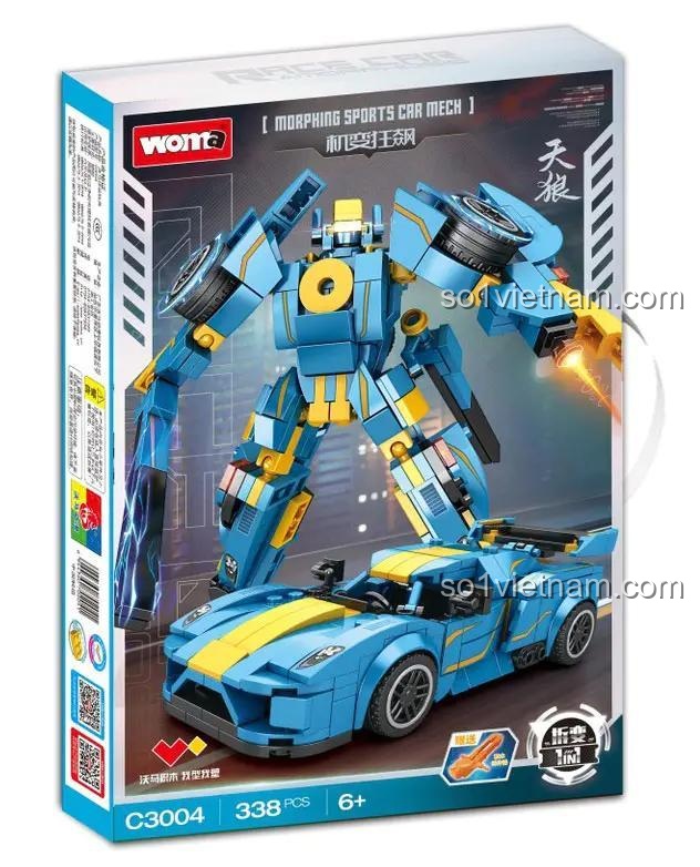 Hộp sản phẩm bộ lắp ghép WOMA C3004 Robot biến hình Xe đua