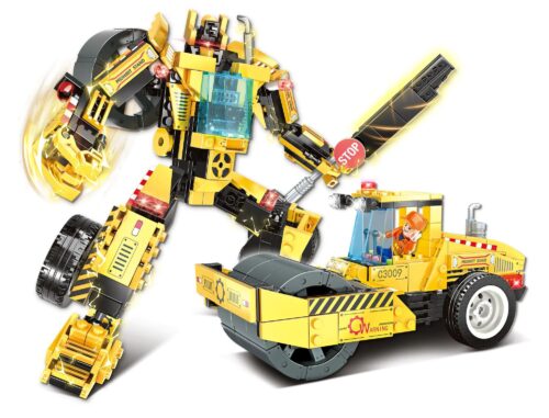 WOMA C3009 Máy Ủi Xe Lu - Robot Chiến Đấu, Đồ chơi lắp ghép cho bé 6 tuổi, 319 chi tiết, biến hình 2 dạng