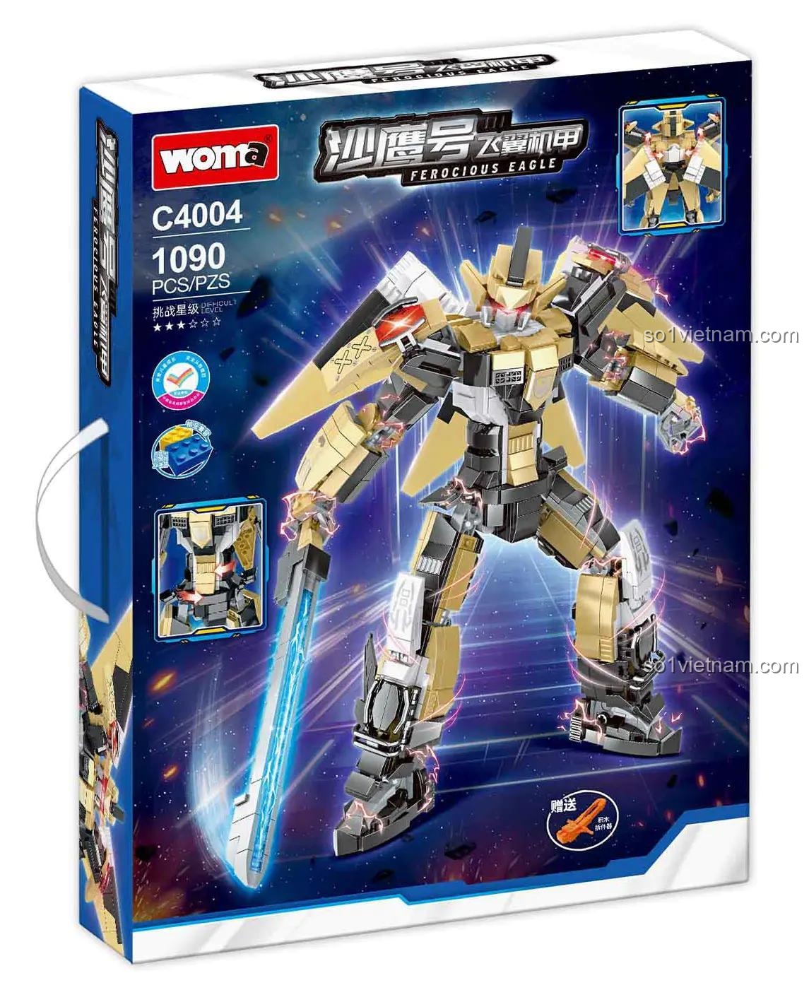 Hộp đồ chơi mô hình Robot Đại Bàng Chiến Đấu WOMA C4004, chất lượng cao, tiết kiệm cho bé trai 6 tuổi