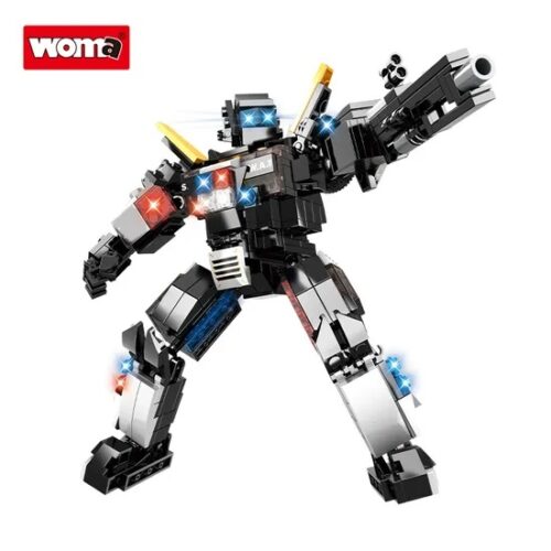 Robot Cảnh Sát S.W.A.T. WOMA C5022 Biến Hình Đột Phá có đèn LED & Âm thanh, 435 mảnh, đồ chơi lắp ráp cho bé trai 6 tuổi