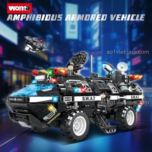 Bộ đồ chơi xe bọc thép lưỡng cư SWAT WOMA C5025