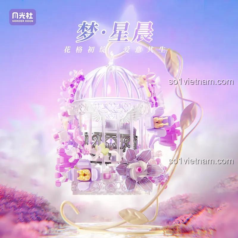 Mô hình Lồng Hoa Mộng Tinh Thần Wonder Hoon 804425 trong khung cảnh mộng mơ, đồ chơi mô hình nghệ thuật tinh xảo cho bé gái, giá tốt.