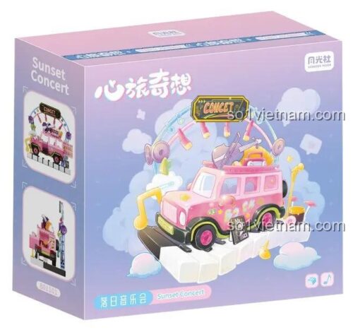 Hộp sản phẩm đồ chơi mô hình Sân khấu âm nhạc di động Wonder Moon 801101, món quà sáng tạo cho bé gái.