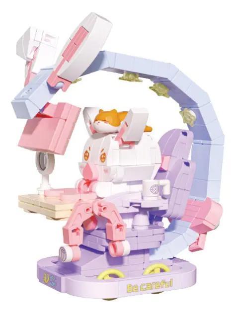 Hình ảnh thực tế bộ xếp hình Wonder Moon 802026, mô hình Ghế gaming của Thỏ trang trí bàn làm việc, đồ chơi cho con gái.