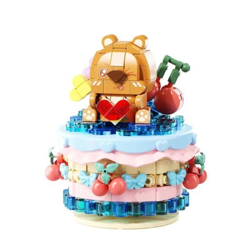 Bộ lắp ghép Bánh Kem Gấu Béo Wonder Moon 802027, đồ chơi mô hình mini block dễ thương cho bé gái 6 tuổi, giá rẻ.