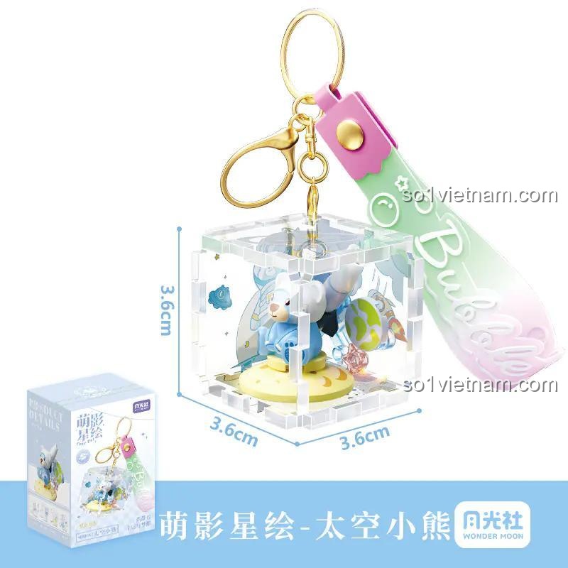 Mô hình Gấu Không Gian Wonder Moon 802064 với kích thước chi tiết, bộ đồ chơi mini block chất lượng cao cho bé gái 14 tuổi