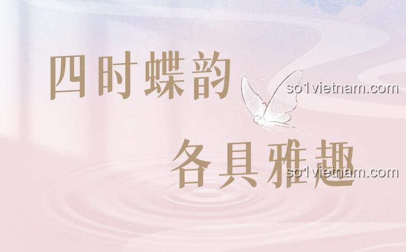 Ứng dụng trang trí nhà cửa, bàn làm việc của bộ lắp ghép Mô hình lắp ráp chuông gió Bướm Vàng Wonder Moon.