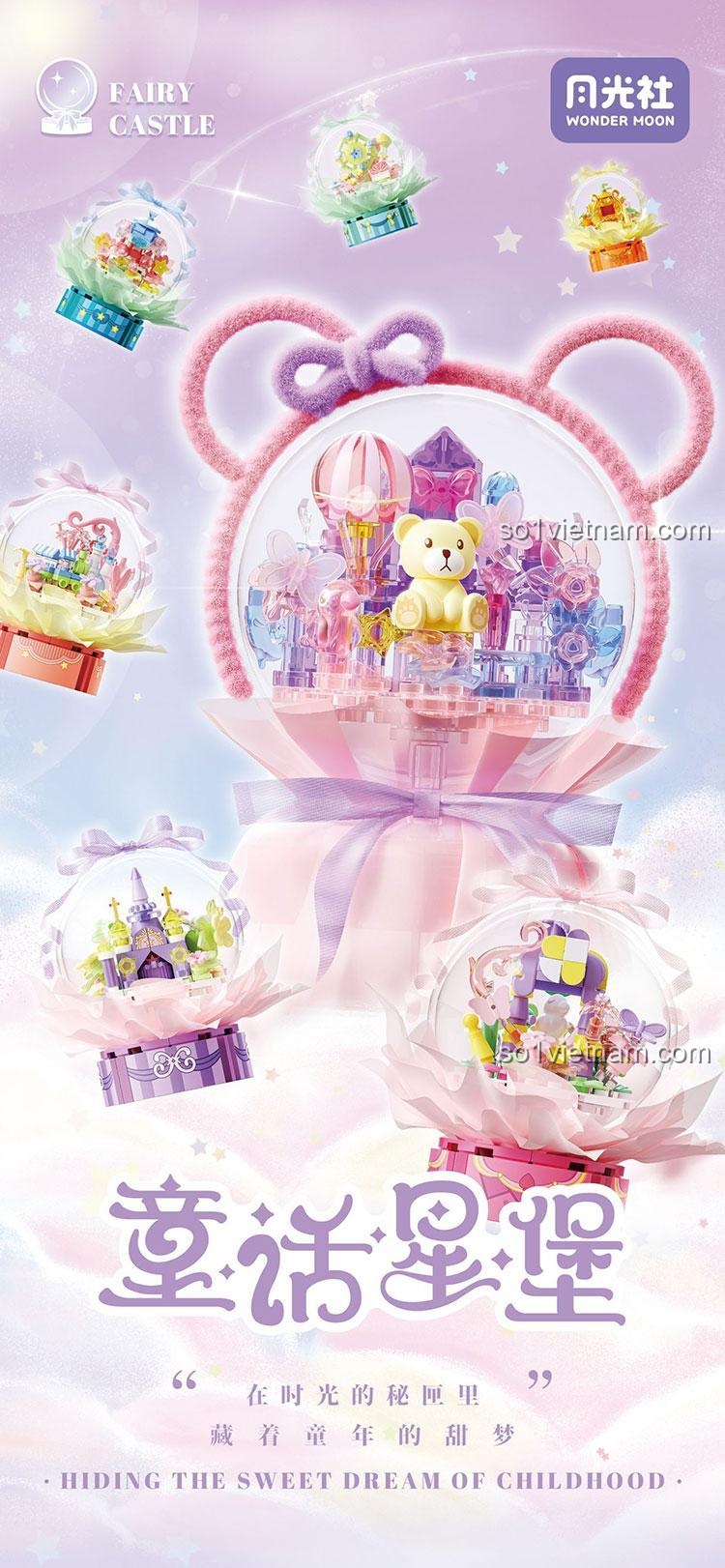 Wonder Moon 802093 Hộp mù Lâu đài Cổ tích, thiết kế bó hoa cổ tích, bộ lắp ghép Hộp mù Lâu đài Cổ tích Wonder Moon giá hời