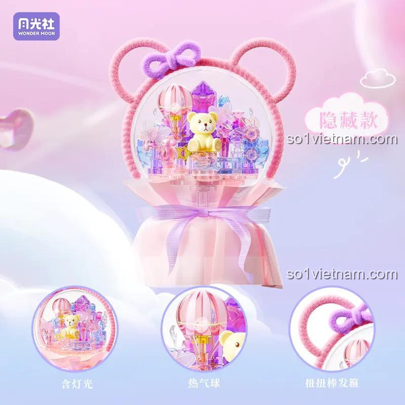 Đồ chơi lắp ghép Wonder Moon 802093 có đèn LED, mẫu ẩn độc đáo, bộ xếp hình 802093 giá rẻ cho con gái 14 tuổi