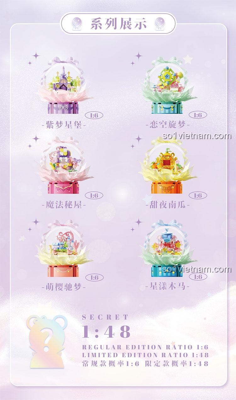 Wonder Moon 2093 Bộ sưu tập Lâu đài Cổ tích, tỉ lệ mẫu ẩn 1:48, đồ chơi lắp ghép Wonder Moon chất lượng cao cho con gái 14 tuổi