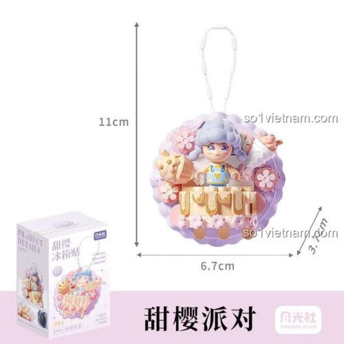 Kích thước hộp và mô hình Nam châm tủ lạnh Bữa tiệc anh đào ngọt ngào Wonder Moon 802802, bộ lắp ghép chất lượng cao cho con gái 14 tuổi.