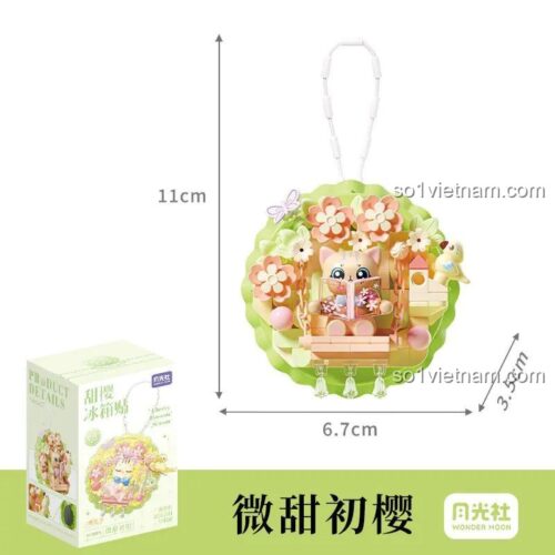 Đồ chơi mô hình Wonder Moon 802803 Mô hình nam châm tủ lạnh mèo hoa anh đào, thể hiện kích thước chi tiết, đồ chơi trang trí giá rẻ cho con gái 14 tuổi.