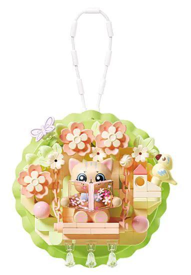 Bộ lắp ghép Mô hình nam châm tủ lạnh mèo hoa anh đào Wonder Moon 802803, đồ chơi mô hình giá tốt cho con gái 14 tuổi, có thể treo trang trí.