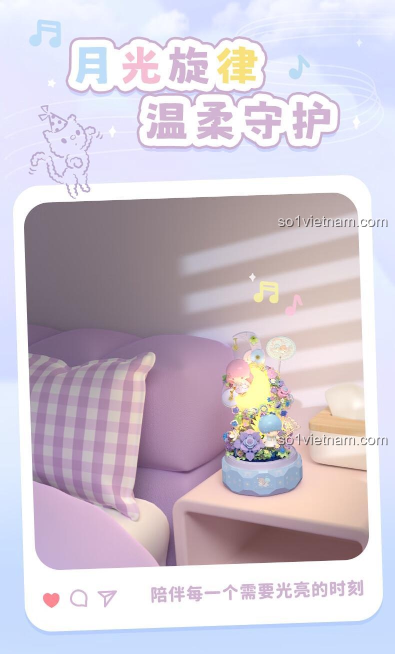 Hộp nhạc Khúc Ca Xuân Dưới Trăng 3302 và Hello Kitty, Wonder Moon, phát triển sáng tạo cho con gái 14 tuổi.